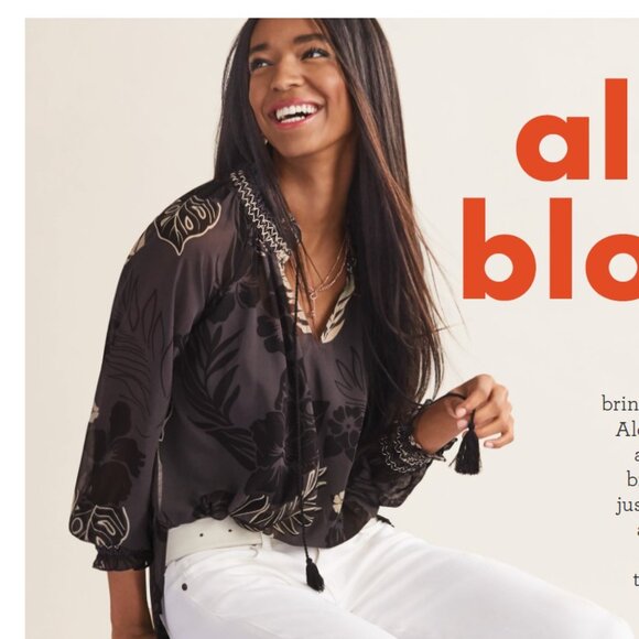 CAbi Black and White Floral Blouse - Picture 4 of 4